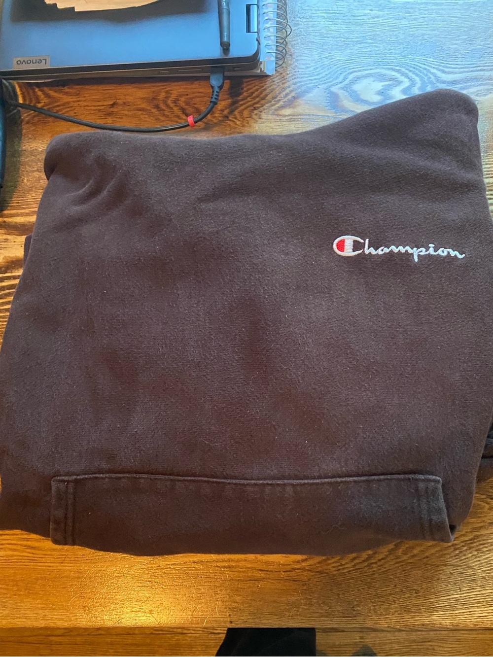 Champion Women’s Dark Brown sweatshirt with Embroidered Logo